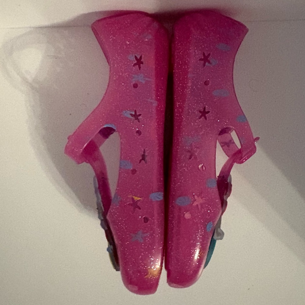 Disney Princess The Little Mermaid Ariel Sandals Pink Sparkle Girls Sz 12 - Picture 3 of 7